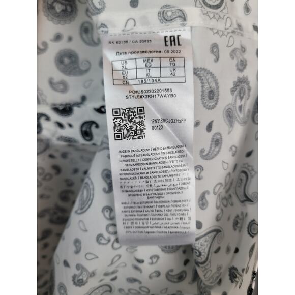 Guess Los Angeles NWT Men's Long Sleeve Paisley Slim Fit Button Up Shirt Sz XL - Picture 11 of 12